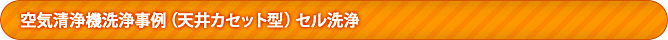 <h3>空気洗浄機洗浄事例（天井）カセット型セル洗浄</h3>